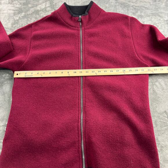 Lochaven of Scotland Sweater Men’s M 100% Lambswool Cabincore Thermal Burgundy - Picture 9 of 13